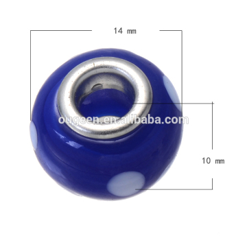 China top quality blue color murano lampwork glass beads for jewelry decoration