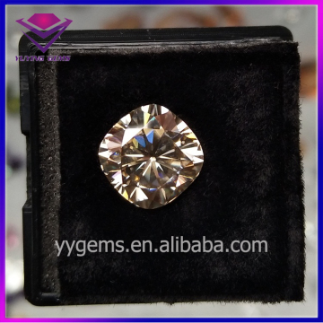 Light Champagne Color Loose Synthetic 8x8MM Cushion Cut Moissanite Diamond Gemstone