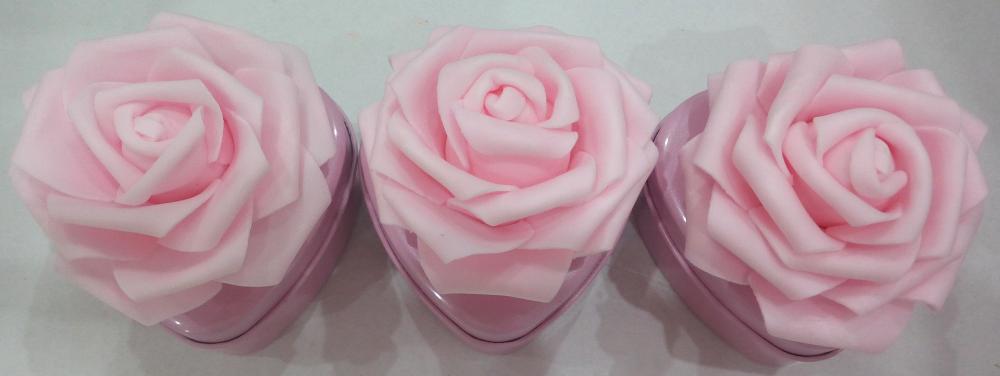 Rosa Herzform Candy Tin Box