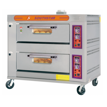 Hot Sale Southstar Commercial Gas Deck Oven - 2 Decks 4 Trays for Baking Bread, Cookies & Pizza