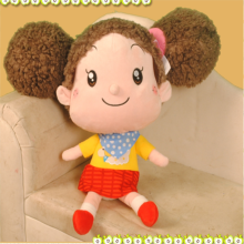 Cartoon plush girl big head rag doll