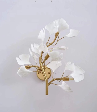 Minimalistische nordische Ginkgo -Blattwandlicht für Schlafzimmer und Wohnzimmer