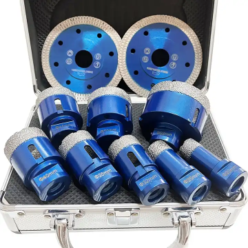 Professional Vacuum Brazed Diamond Drill Bit Set - 10pcs Core Drill Bits Kit
