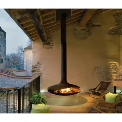 French Style Wood Fireplace Mantel Cheminee Inno Living Flame Imitating Fireplace