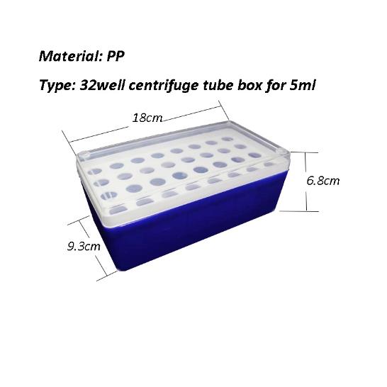 Medical 96 Wells 2 ml Caja de tubo de centrífuga de plástico