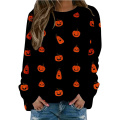 Pumpa-sweatshirt halloween crewneck skjorta