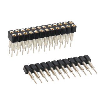 Conector de aguja de doble cabeza de doble hilera con chapado dorado de 2.54 mm
