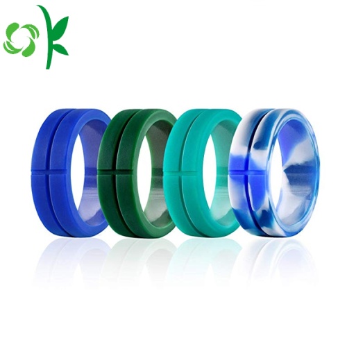 Senaste Debossed Cross Cool Fashion Silicone Round Rings