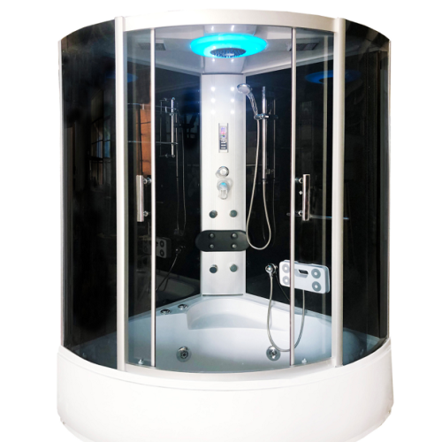 Frameless Tub Enclosure Luxury Multifunctional Whirlpool Steam Glass Shower Room