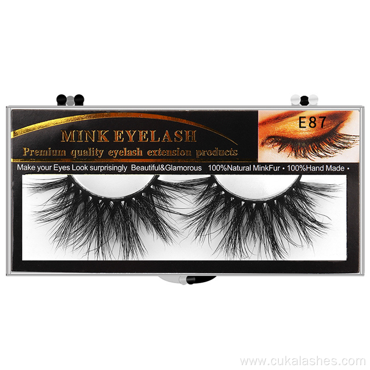 natural long mink lashes 25mm with packaging boxes