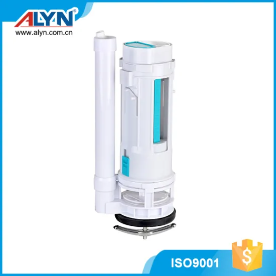 Newest currency ABS dual toilet tank fitting flush valve with overflow pipe