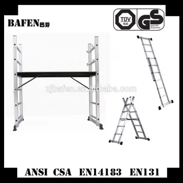 Aluminum folding step ladder scaffold platform multi purpose extension loft