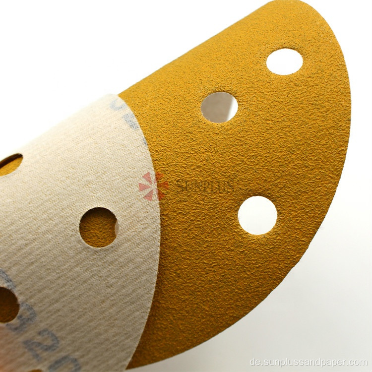 Goldpapier 5inch 8holes Aluminiumoxid Schleifscheiben dis