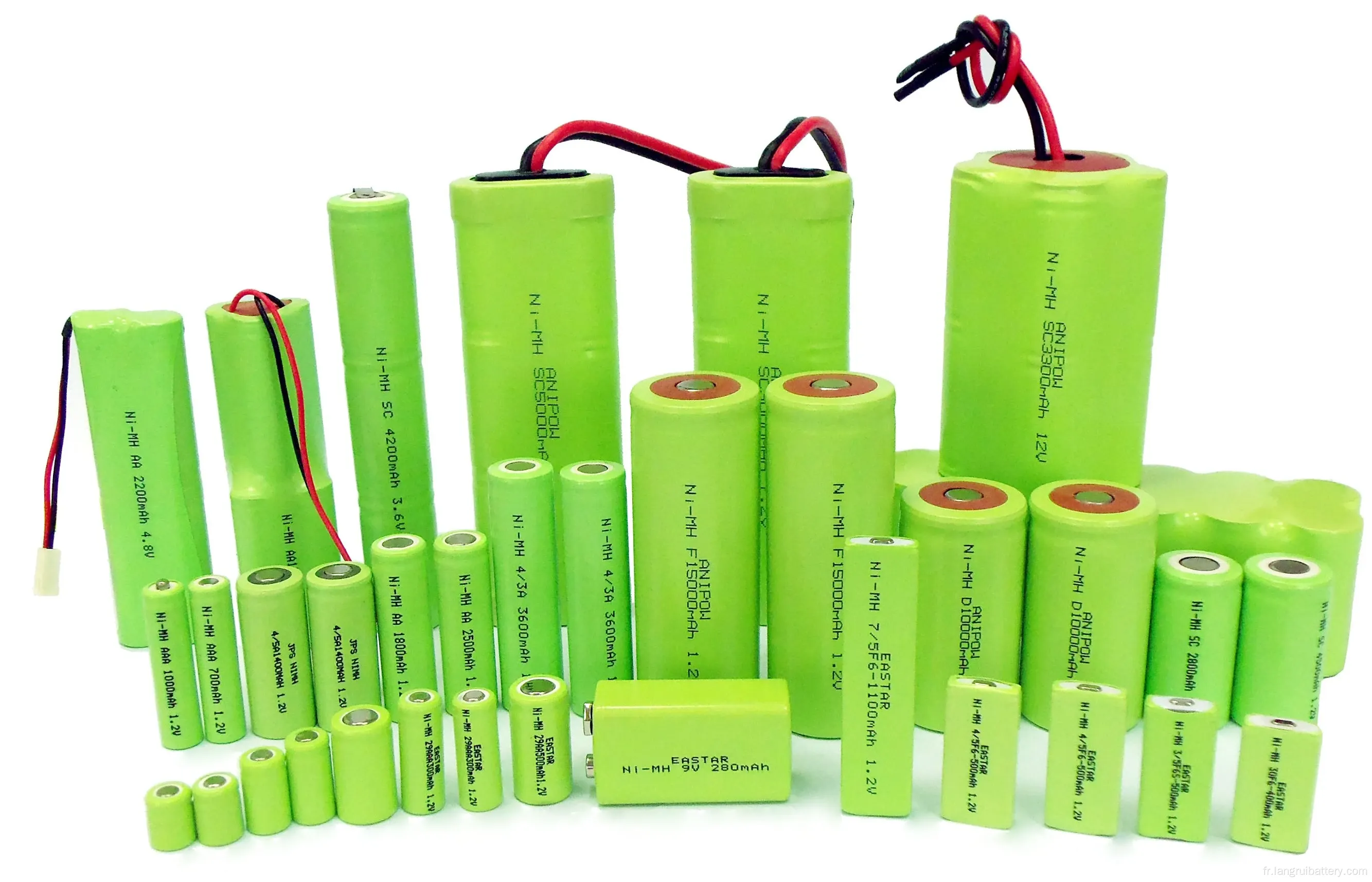 Durabilité parfaite Batterie NIMH rechargeable de 1,2 V