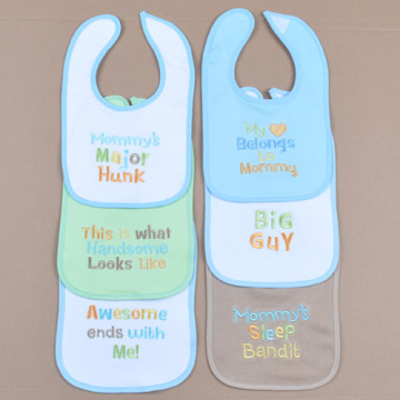 6 Pk Baby Bib with Embroidery (DQBB161)