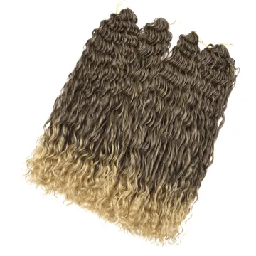 24Inch Water Wave Crochet Braids Hair Soft Long Curcly Ombre Brown Black Goddess Braiding Hair Synthetic Hair Extensions