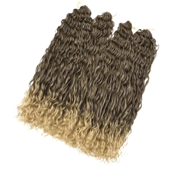 24Inch Water Wave Crochet Braids Hair Soft Long Curcly Ombre Brown Black Goddess Braiding Hair Synthetic Hair Extensions