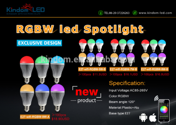 With WiFi function global rgbw led bulb
