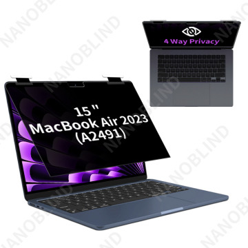 Nanoblind 360度の取り外し可能なプライバシースクリーンMacBook Air 15インチM2のフィルム
