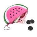 Custom Cute Cute Watermelon berbentuk sulaman beludru duit syiling dompet dompet zip ritsleting dompet dompet