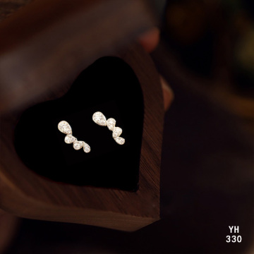 Teardrop Cluster Dainty Sterling Silver Stud Earrings