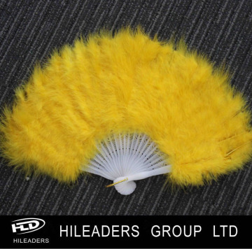 RT463 Yellow Color Dance Party Turkey Feather Fan