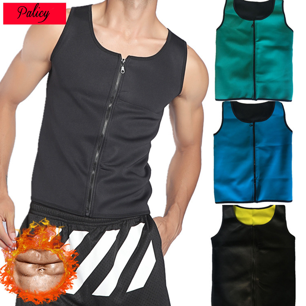 2020 Sweat Shirt Body Shaper Men Slimming Body Shaper Vest With Waist Trainer For Men Corsets Zipper Shapewear Sauna Suits Tank