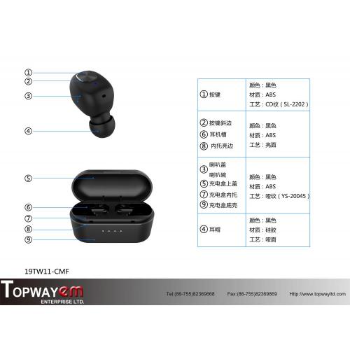 Bluetooth 5.0 True Wireless Magnet Suction Earbuds 19TW11