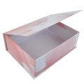 Caja cosmética personalizada de lujo rosa con estampado caliente