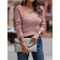 Women`s Long Sleeve Irregular Neck Sweater