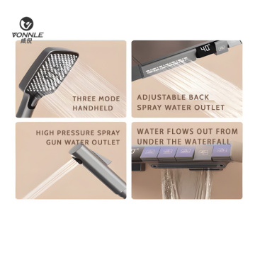 Adjustable Square Thermostatic LED Digital Shower System