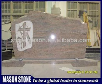 tombstone cross red granite high quality