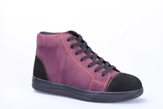 Purple upper cow suede high quality cemented shoes