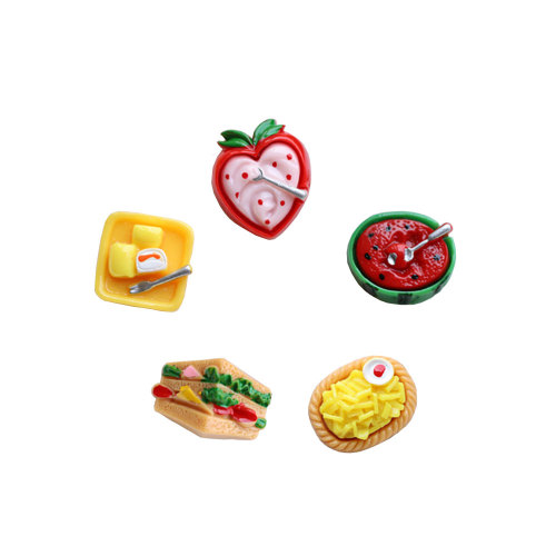 Resin Flat Back Fruit Charms Simulation Sandwich Miniature Sweet Food Kids Doll House Kitchen Play Toys Gifts