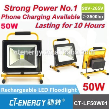 Portable led battery work light rechargeable flood light 50w led work light