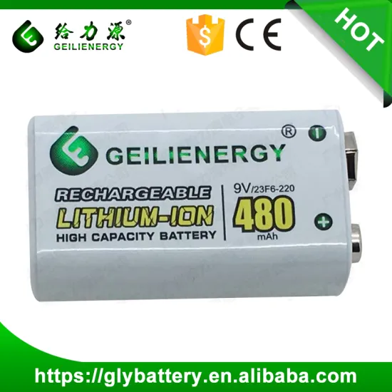 480mAh 9V Li-ion Rechargeable Battery for Smoke Detector with Two Lipo Batteries