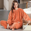 women's plush thick thermal pajamas