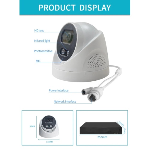 Sistema telecamera CCTV POE Sistema 4MP Kit NVR