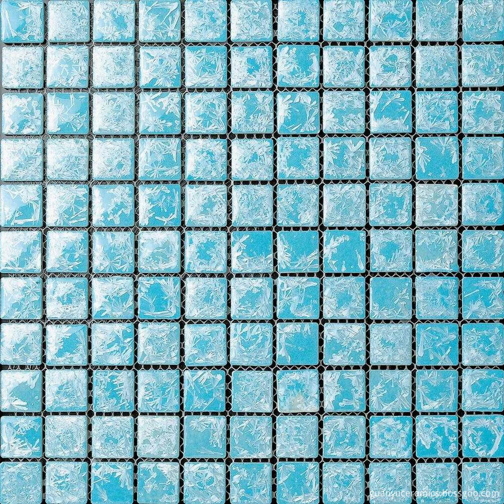 Light Blue Glazed Ceramic Mosaic Tile