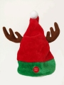 Ornamen natal yang menyenangkan topi santa merah dengan tanduk