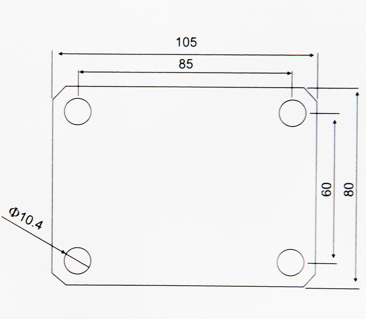 Low Center Of Gravity High Temperature Caster Top Plate Dimension