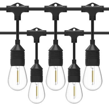 Wholesale Price LED Outdoor String Lights 48FT 24pcs E26 Sockets S14 Bulb Festoon IP65 Waterproof