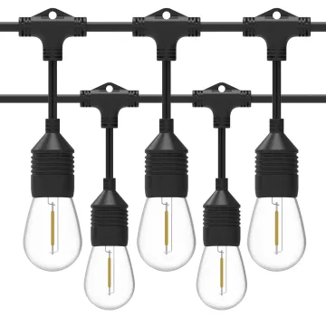 Wholesale Price LED Outdoor String Lights 48FT 24pcs E26 Sockets S14 Bulb Festoon IP65 Waterproof