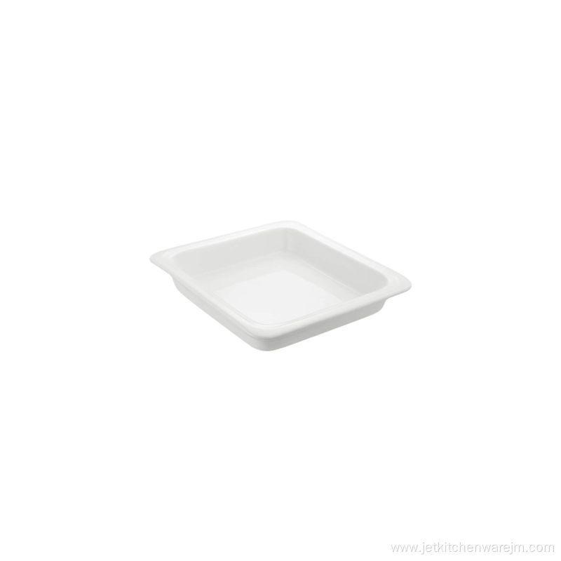 Rectangular Bright White Porcelain Food Pans