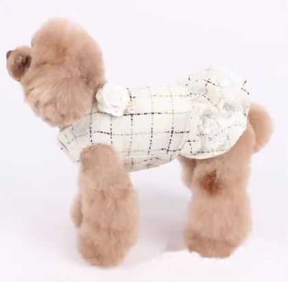 Elegant Dog Full Dress Pet Skirt Clothes Winter