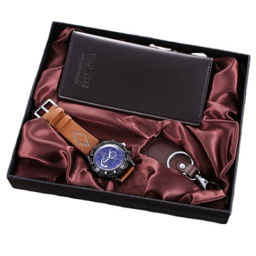 Custom Men's Fashion Gift Set: Wallet, Watch, Key Chain Wholesale
