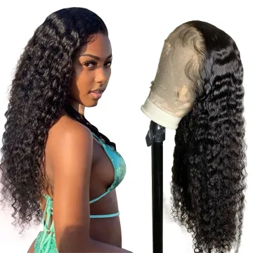 Cheap 10a 13x6 Glueless HD Lace Frontal Wig, Thick Cambodian Kinky Curly Human Hair Soft Transparent Swiss Lace Wig For Women