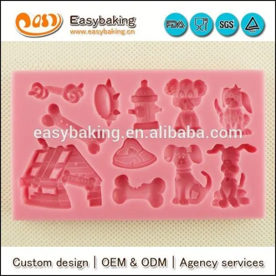 Wholesale custom 3D cute dog soap & fondant silicone molds