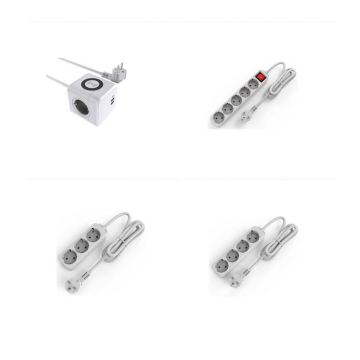 EU Plug Power Strip with 6 USB Ports