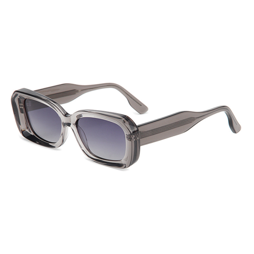 Bold Square Acetate Sunglasses with Curved Temples